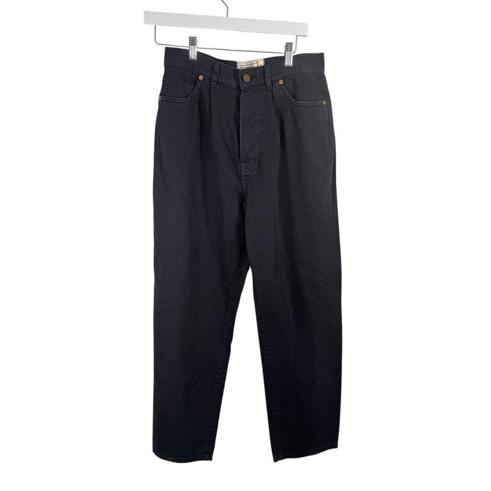 Free People x Sandrine Rose French Worker 100% Cotton Pants Navy Blue Women 27